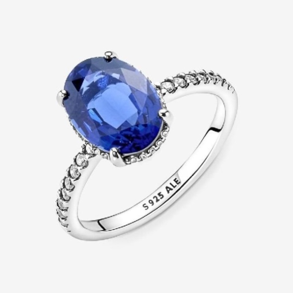 Sparkling Statement Pandora CA Blue Halo Ring