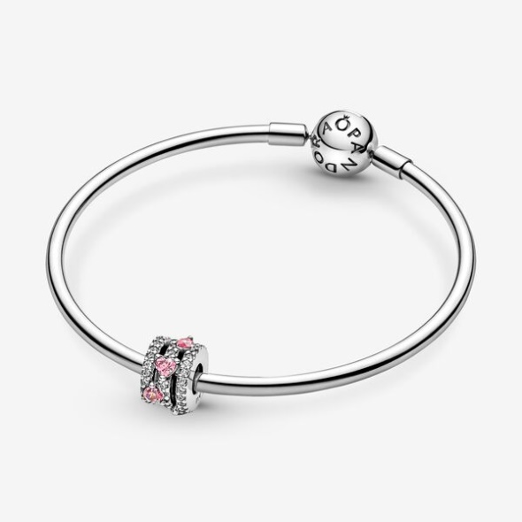 Sparkling Triple Halo Hearts Charm Pandora CA