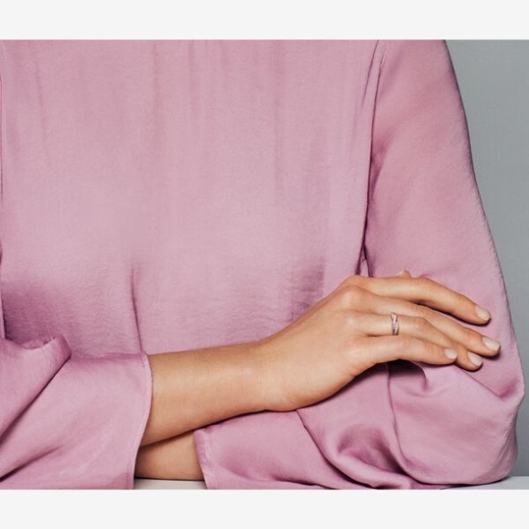 Sparkling Twisted Lines Ring Pandora CA Rose Gold Plated