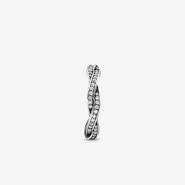 Sparkling Twisted Lines Ring Pandora CA Sterling Silver