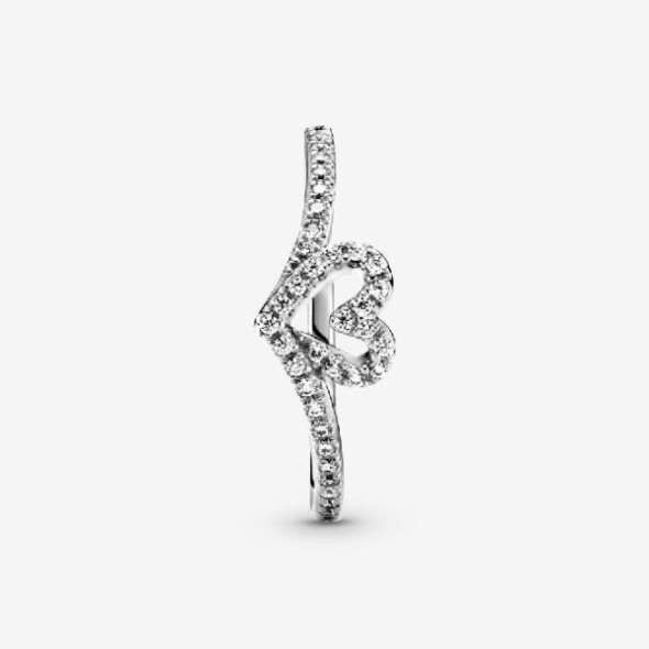Sparkling Wishbone Pandora CA Heart Ring