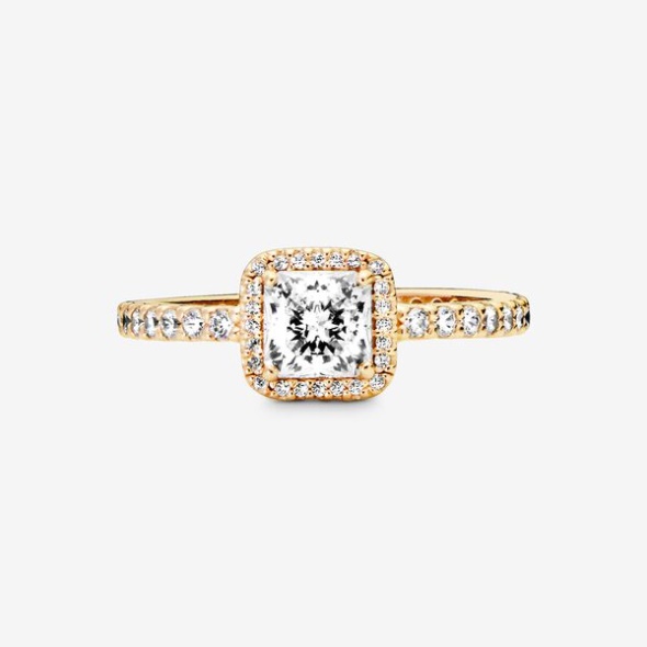 Square Sparkle Halo Ring Pandora CA