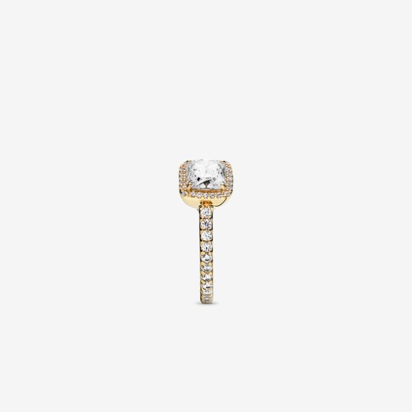 Square Sparkle Halo Ring Pandora CA