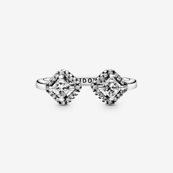Square Sparkle Open Ring Pandora CA