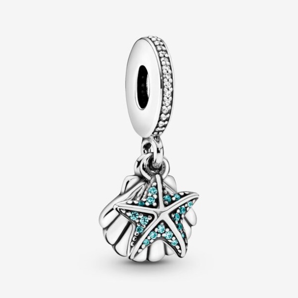 Starfish And Sea Shell Dangle Charm Pandora CA