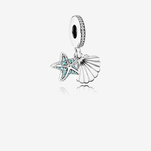Starfish And Sea Shell Dangle Charm Pandora CA