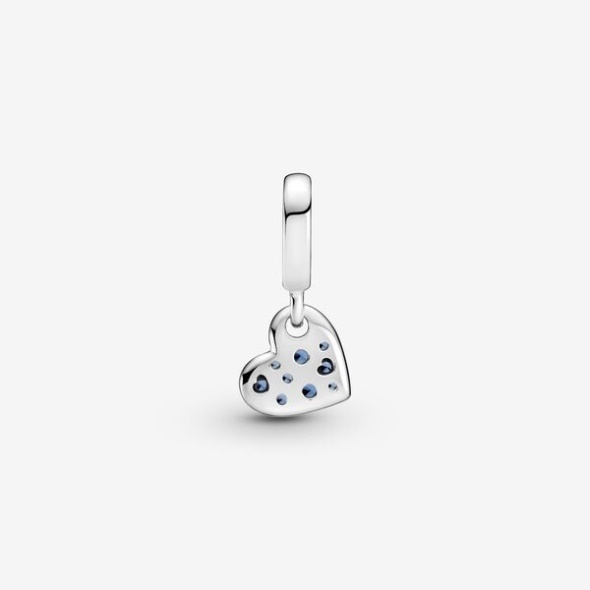 Stellar Blue Pave Tilted Heart Dangle Charm Pandora CA