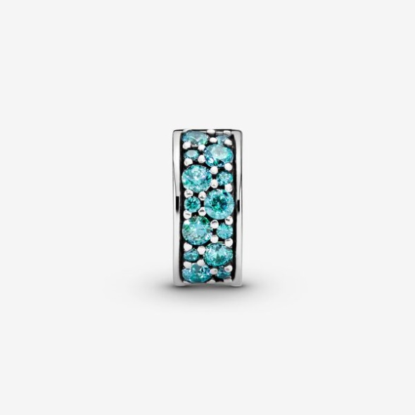 Teal Pave Clip Charm Pandora CA