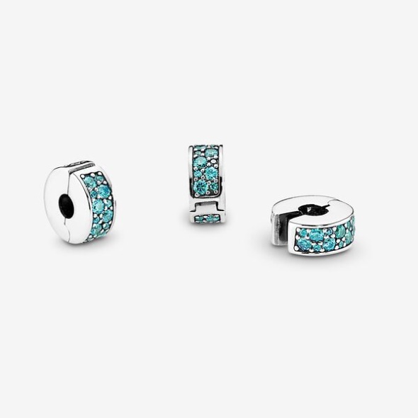 Teal Pave Clip Charm Pandora CA