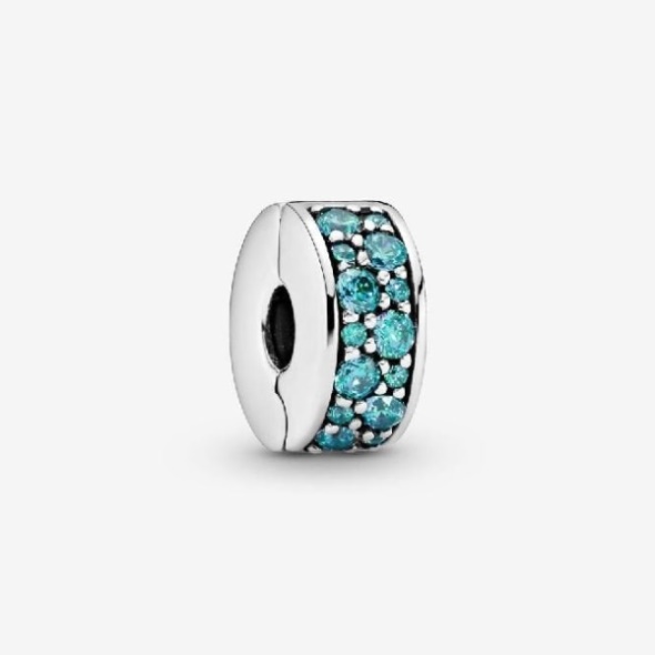 Teal Pave Clip Charm Pandora CA