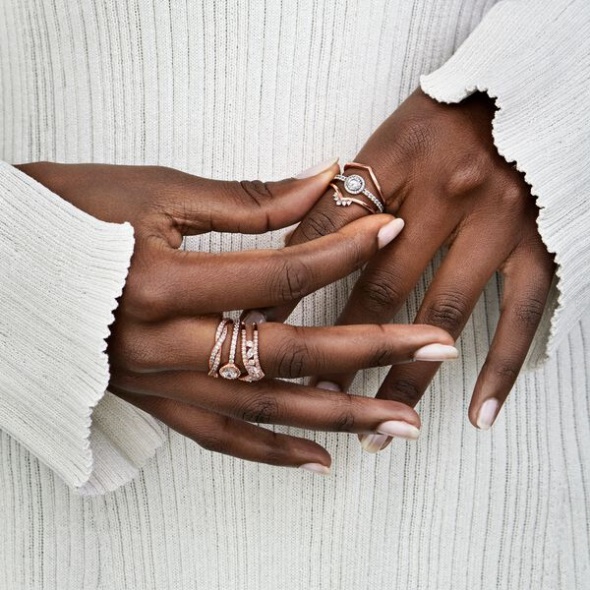 Tiara Wishbone Ring Pandora CA Rose Gold Plated