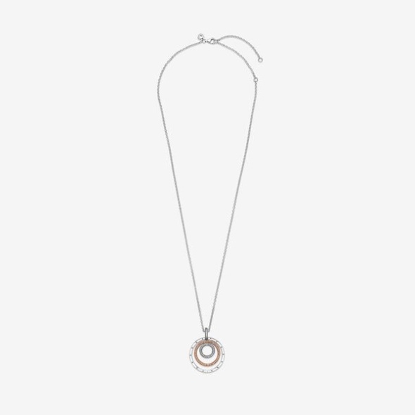 Two-Tone Circles Pendant Necklace Pandora CA