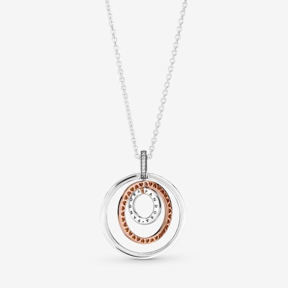 Two-Tone Circles Pendant Necklace Pandora CA