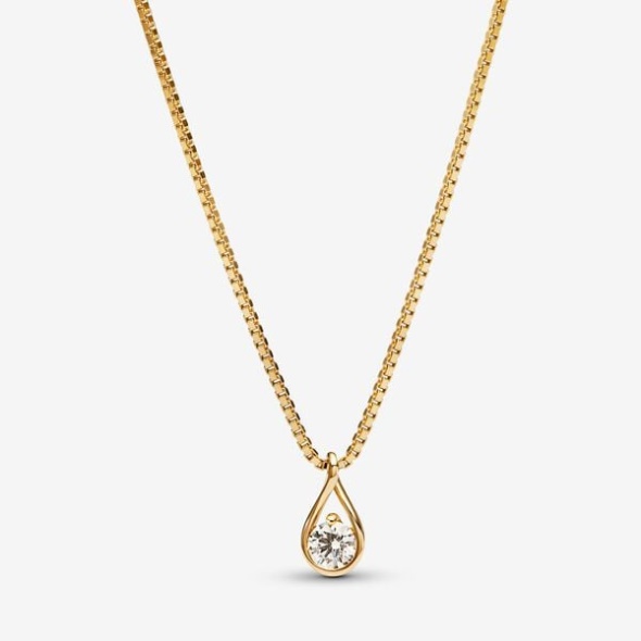 Pandora CA Brilliance Lab-Created 0.25 Ct Tw Diamond Pendant Necklace Gold