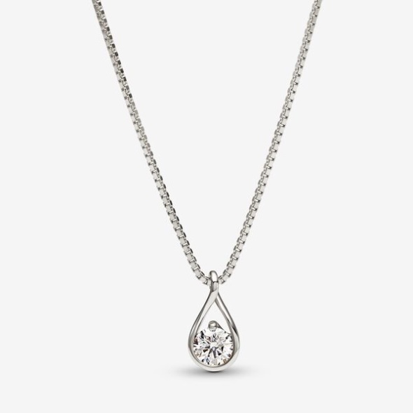Pandora CA Brilliance Lab-Created 0.50 Ct Tw Diamond Pendant Necklace White Gold