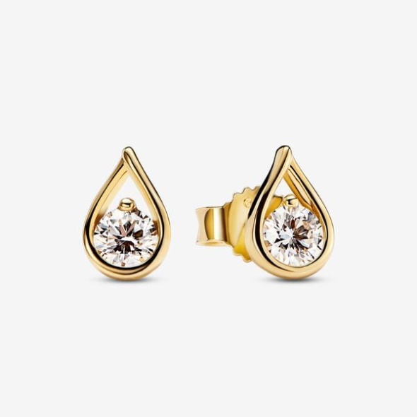 Pandora CA Brilliance Lab-Created 0.50 Ct Tw Diamond Stud Earrings Gold
