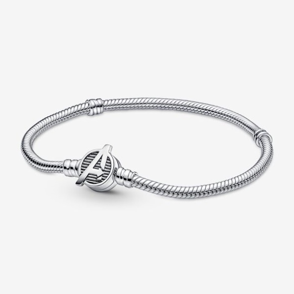 Pandora CA Moments Marvel The Avengers Logo Clasp Snake Chain Bracelet