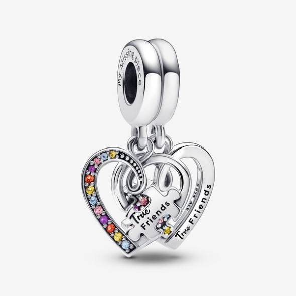 Puzzle Piece Hearts Splittable Friendship Dangle Charm Pandora CA