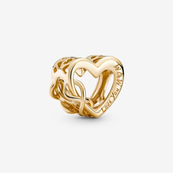 Love You Mom Infinity Heart Charm Pandora CA Gold