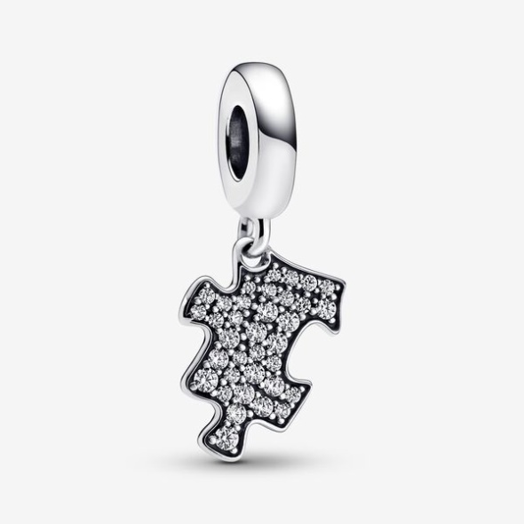 Sparkling Puzzle Piece Dangle Charm Pandora CA
