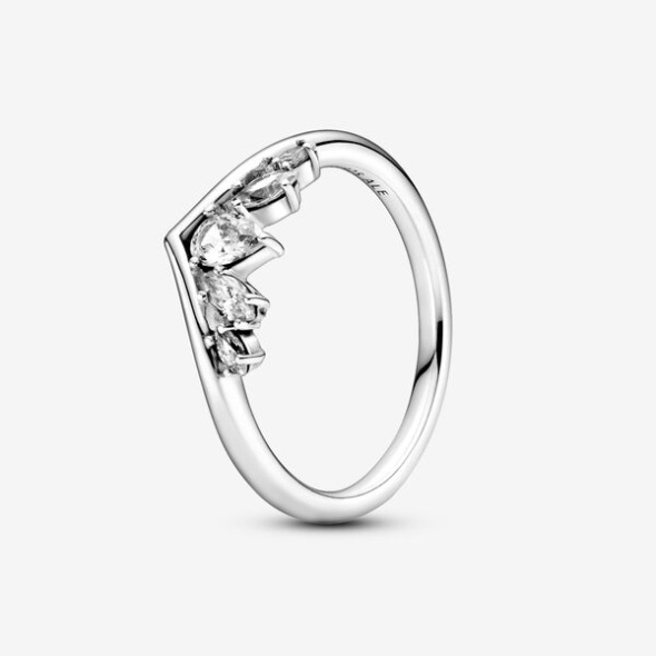 Sparkling Pear Marquise Wishbone Ring-Final Sale Pandora CA