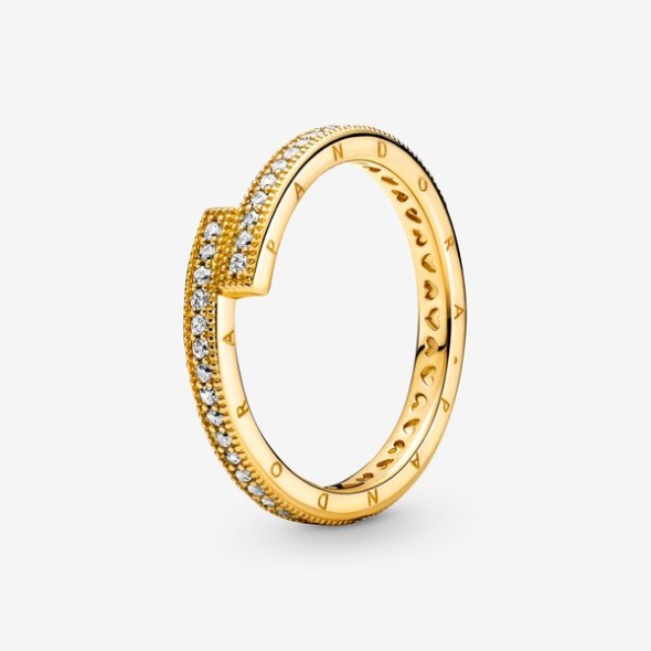 Sparkling Overlapping Ring Pandora CA Gold Plated
