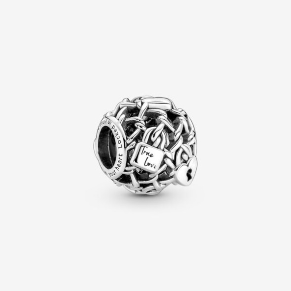 Openwork Chain Link Padlock Charm Pandora CA