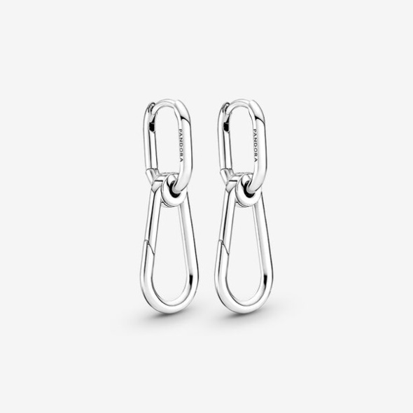 Pandora CA Me Hoop Link Earring Set
