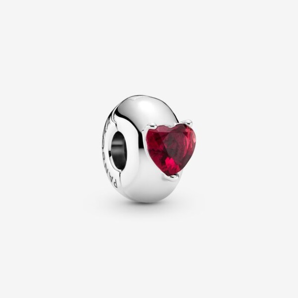 Red Heart Solitaire Clip Charm Pandora CA