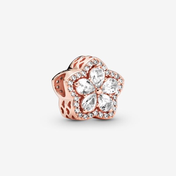 Sparkling Snowflake Pave Charm Pandora CA Rose Gold Plated
