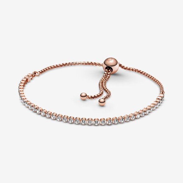 Sparkling Slider Tennis Bracelet Pandora CA Rose Gold Plated