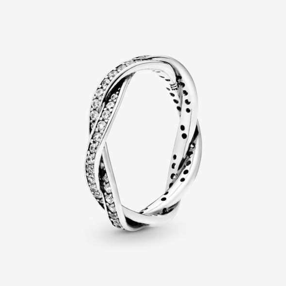 Sparkling Twisted Lines Ring Pandora CA Sterling Silver