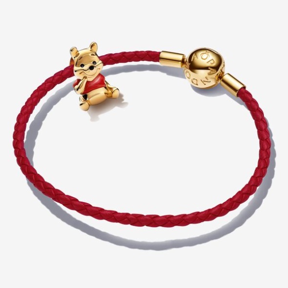 Pandora CA Winnie The Pooh Red And Gold Leather Bracelet Set