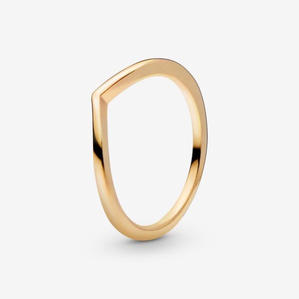 Polished Wishbone Ring Pandora CA Gold Plated