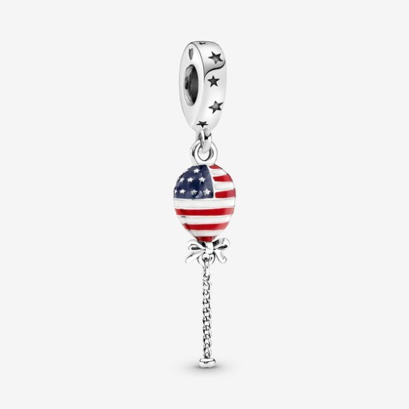 Stars Stripes Bow Balloon Dangle Charm Pandora CA