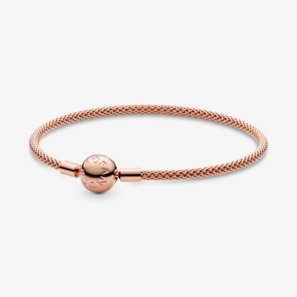 Pandora CA Moments Mesh Bracelet Rose Gold Plated