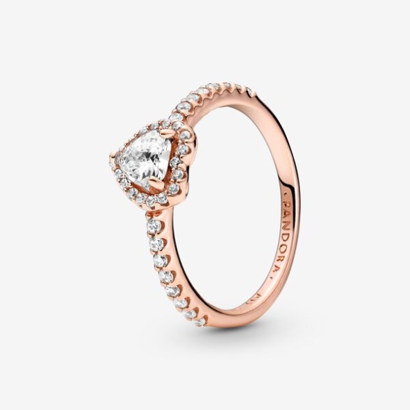 Sparkling Elevated Heart Ring Pandora CA Rose Gold Plated