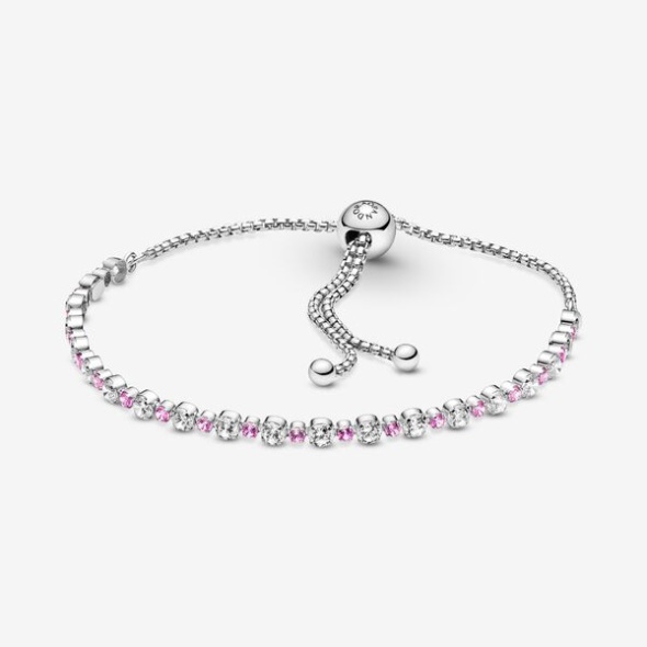 Pink Clear Sparkle Slider Bracelet Pandora CA