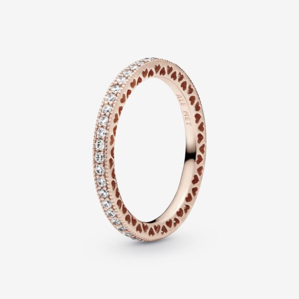 Sparkle Hearts Ring Pandora CA Rose Gold Plated