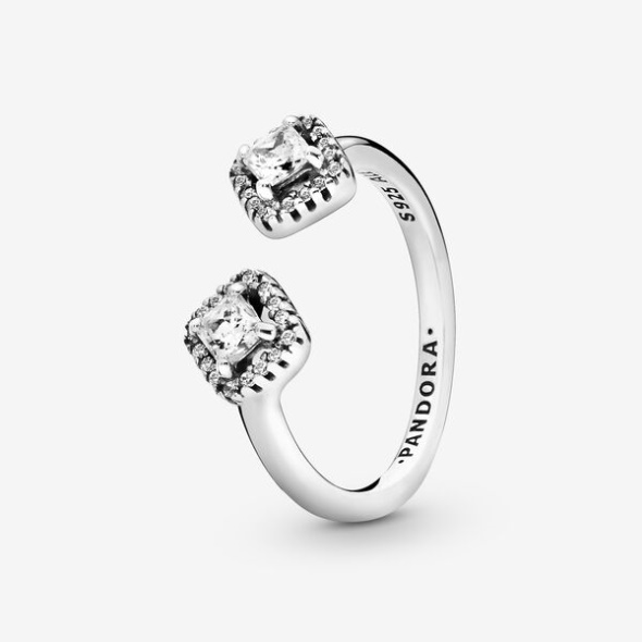 Square Sparkle Open Ring Pandora CA