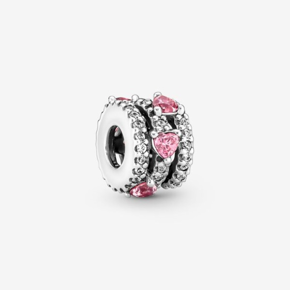 Sparkling Triple Halo Hearts Charm Pandora CA