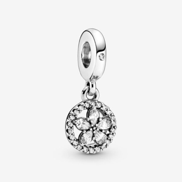 Sparkling Snowflake Circle Dangle Charm Pandora CA