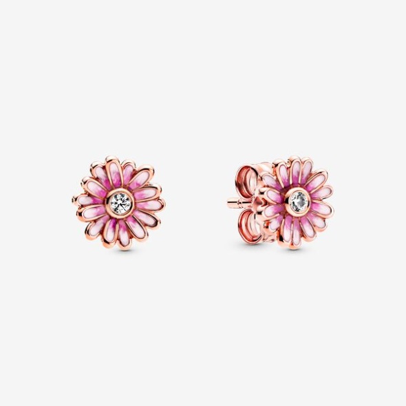 Pink Daisy Flower Stud Earrings Pandora CA