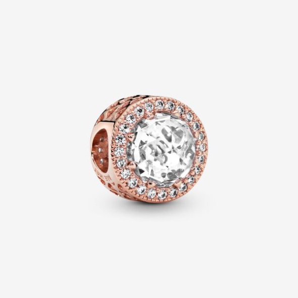 Sparkling Clear Charm Pandora CA Rose Gold Plated
