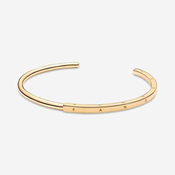 Pandora CA Signature I-D Open Bangle Gold Plated