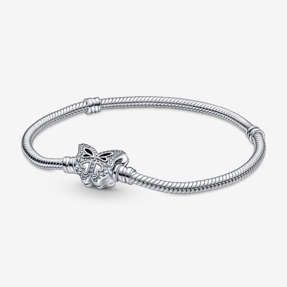 Pandora CA Moments Butterfly Clasp Snake Chain Bracelet