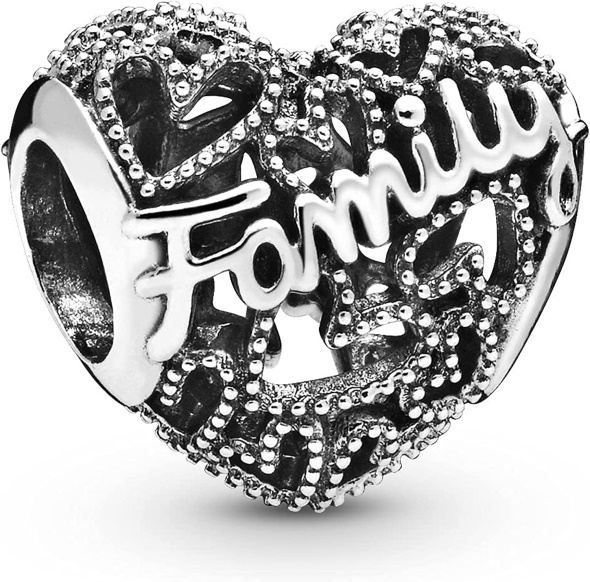 Family Heart Sterling Silver Charm Pandora CA Jewelry