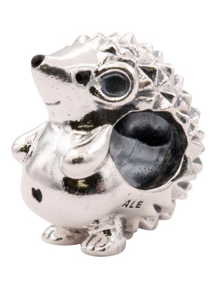 Pandora CA Hedgehog Sterling Silver Charm With Black Enamel