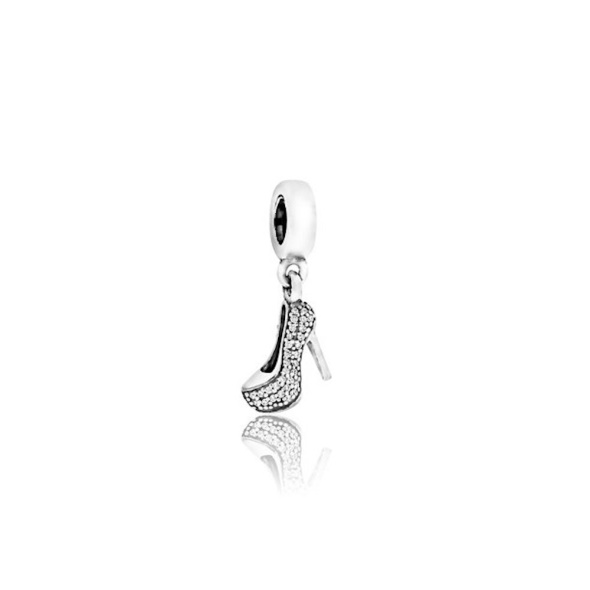 Pandora CA Sterling Silver Pave Stiletto Shoe Dangle Charm