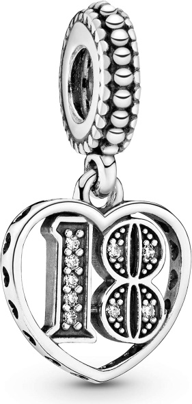 Pandora CA Jewelry 18 Years of Love Cubic Zirconia Charm in Sterling Silver